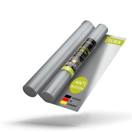 LILENO HOME Drawer Mat 30 x 150 cm (Silver) Set of 2 – Non-Slip Mat Drawers as Drawer Insert for Fridge – Drawer Inserts Can Be Cut to Size as Non-Slip Mats Kitchen