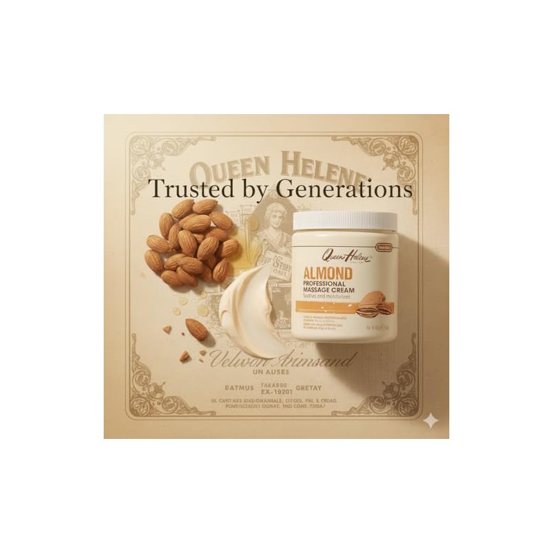 Queen Helene Crema de masaje profesional, almendra, 15 onzas (el