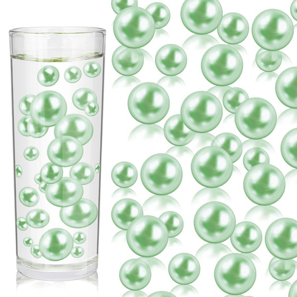 ZEBMOON 100PCS Faux Pearls Beads for Centerpiece Vases, Green Vase