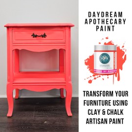 Daydream Apothecary Premium Chalk and Clay Paint for Furniture, Interior Paint for Home Décor, Paint for Wood DIY Projects, Matte Neon Red Chalk Style Paint for Artists and Crafters-8oz