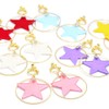 Paris Kids Circle Glitter Color Star Earrings, purple