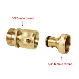 Mdlufee Garden Hose Quick Connector,3/4 inch Female Thread Tap Connector and Male Thread Brass Quick Connector,Threaded Faucet Adapter