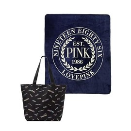 Victoria's Secret Pink Weekender Cozy Plush Blanket/Tote Multicolor New