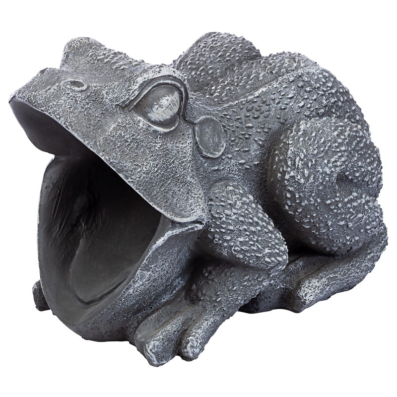Design Toscano QM7512081 Garden Frog Decorative Object, Grey Stone