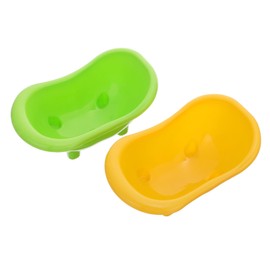 COLLBATH 2Pcs Birds Bathing Tub Food Feeder Environmental Friendly Plastic Portable Design for Home Travel