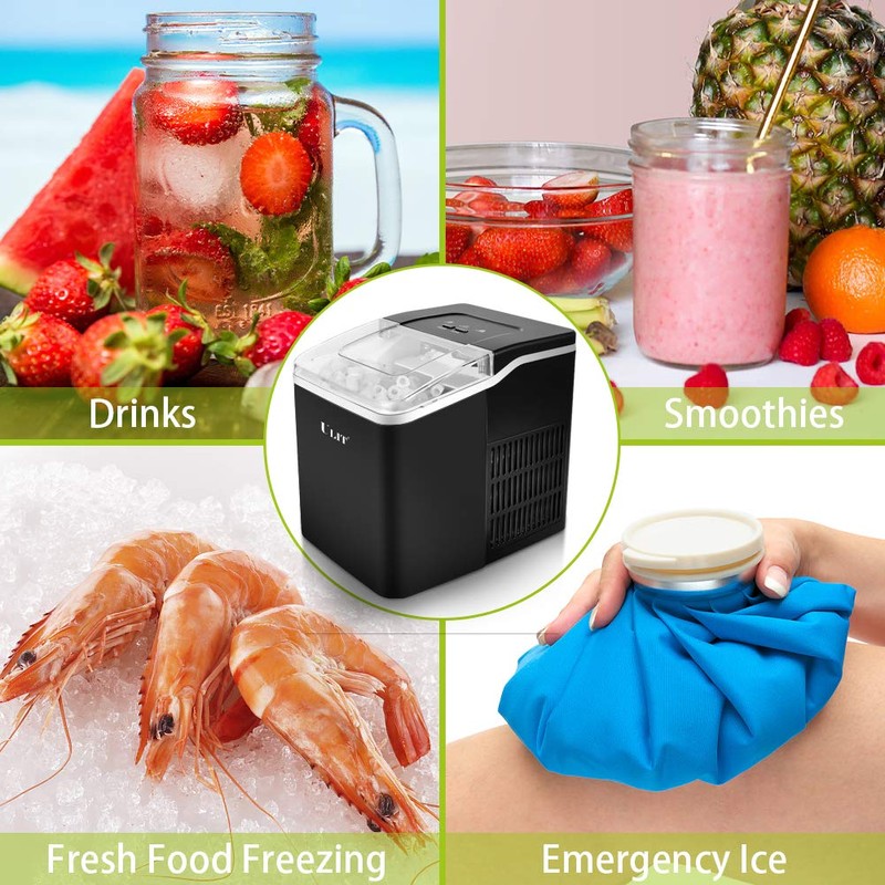 ULIT Portable Ice Maker,Ice Maker Machine for Countertop, Self-Cleaning Function
