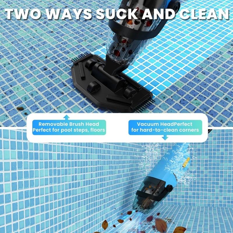 Marcytop Rechargeable Handheld Pool Vacuum, Cordless Cleaner for Above Ground