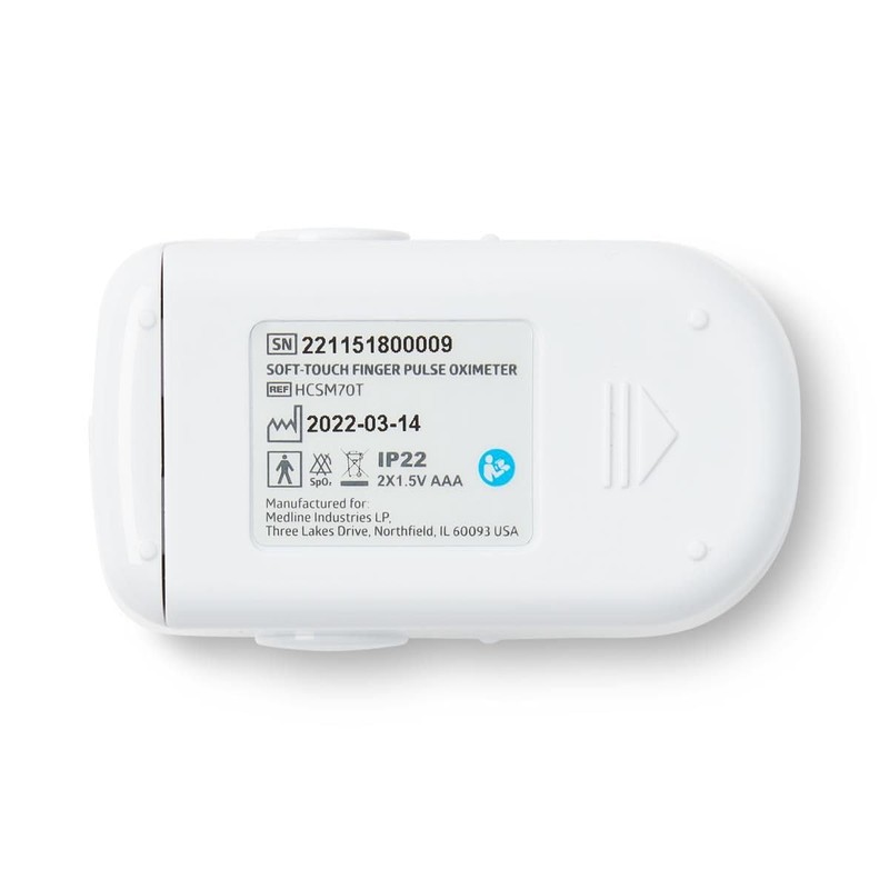 Medline Soft-Touch Bluetooth Fingertip Pulse Oximeter, One Each