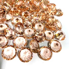 DEODARI 75pcs Multi-Colored Acrylic Gems Plastic Gemstones for Pirate Treasure Party Decoration Table Decorations Vase Filler Fish Tank etc. (Multi Color) … (Champagne)