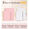 5 Subject Notebook College Ruled, Hardcover Spiral Notebook with Removable