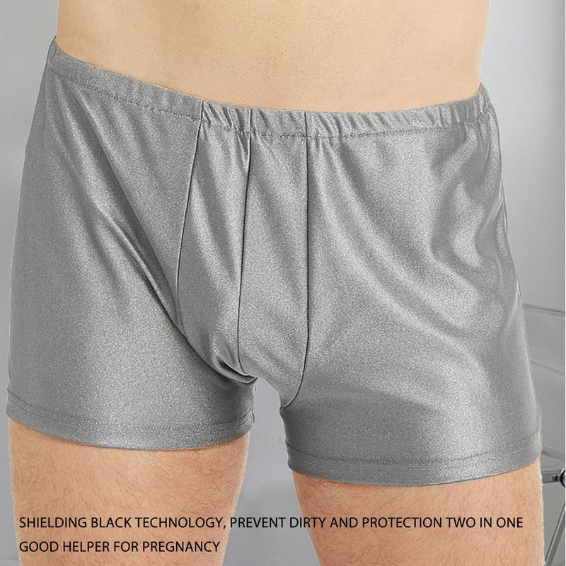 EMF Shielding Underwear Men Radiation Protection Underpants Boxer Briefs Silver