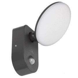 Maclean Energy MCE367 LED Wall Lamp with PIR Sensor - PC + ALU, 15W (1100lm) Neutral White 4000K IP65 Gray