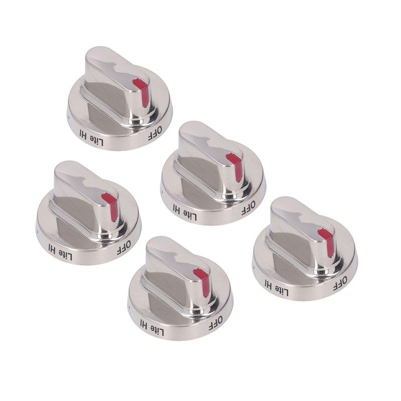 5Pcs Gas Stove Knob Cover Control Dial Knobs Stainless Steel