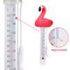 2 Packs Floating Pool Thermometer, Flamingo & Turtle Design Large