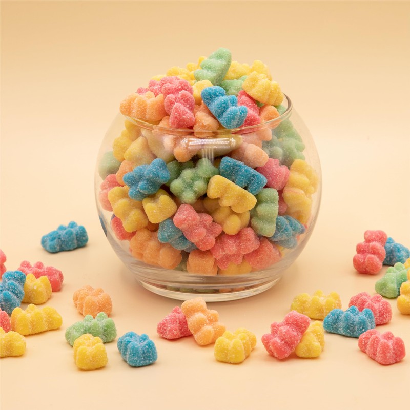 Neon Sour Gummi Bears Candy Bulk | 2 Pound Bag