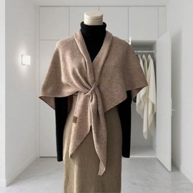 Wool Cashmere Shawl Wrap for Women - Elegant Knitted Pashmina Scarf, Lightweight Cape Cardigan & Fashion Shoulder Cover