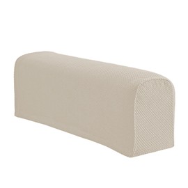 easylife lifestyle solutions Stretch Armrest Covers | Slip Easily Over Arms of Most Chairs and Sofas| Rearm your Furniture Cheaply |From 61x25.5cm | Set of 2 in Beige