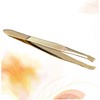 Ipetboom 2pcs Stainless Steel Gold-plated Eyebrow Tweezers Comb for Precision