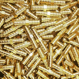 Da by 3 pcs 5/16"(8mm) Brass Barb Splicer Mender Hose Fitting with 6 pcs Stainless Steel Pipe Clamps for Water/Fuel/Air