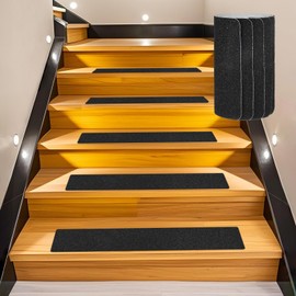 M METERXITY 10-Pack Anti Rutsch Klebeband 24" x 6" Bestes Grit Outdoor Anti Rutsch Band Hohe Traktion Reibungsfestes Klebeband Für Innen/Außen Treppenstufen [Schwarz]