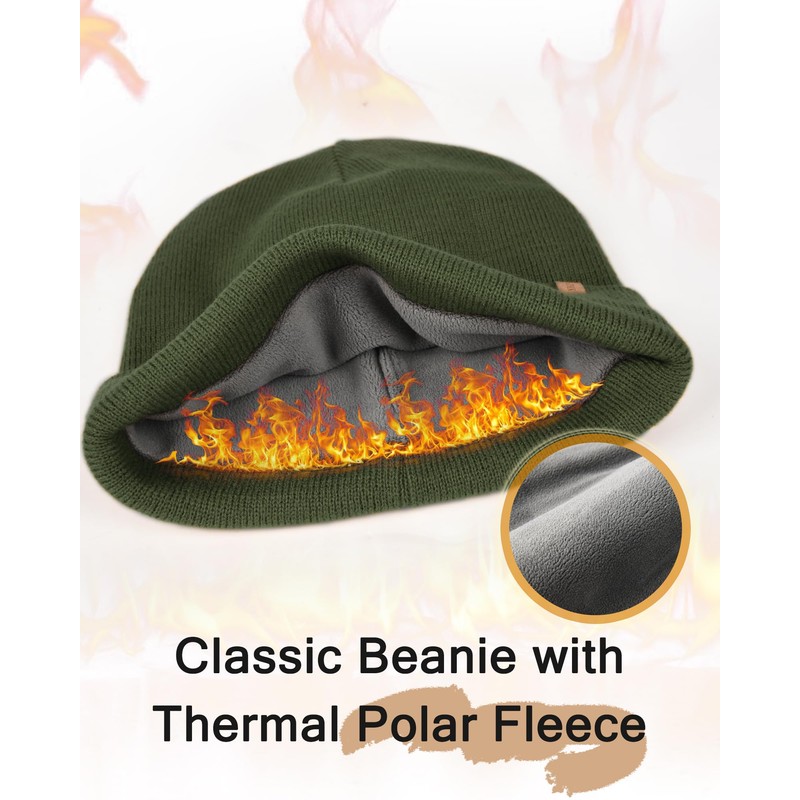 FURTALK Mens Beanie Fleece Lined Winter Hats Double Layered Stylish