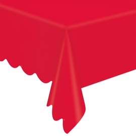 Unique Elegant Valentine Red Scalloped Edge Paper Tablecover - (54" x 108") 1 Piece - Perfect for Everyday Use, Formal and Casual Dining, and Any Occasion