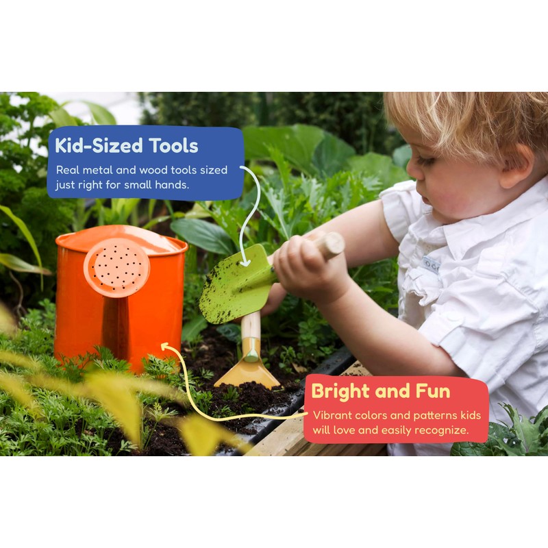 Kinderific Gardening Set, Tool Kit, for Kids, STEM, Includes Tote