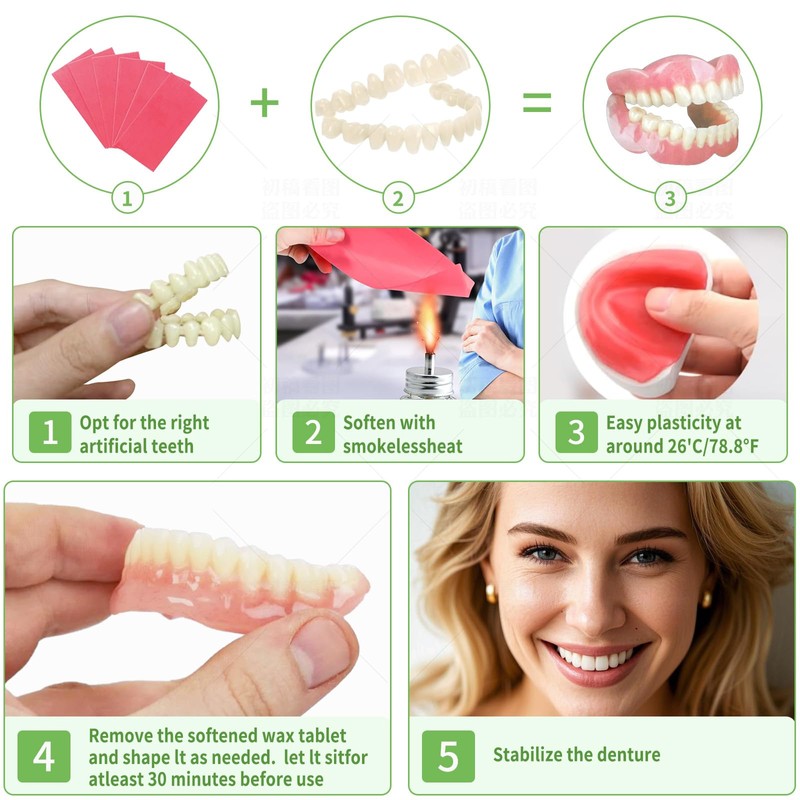 DIY Denture Kit - Top & Bottom Fake Teeth with