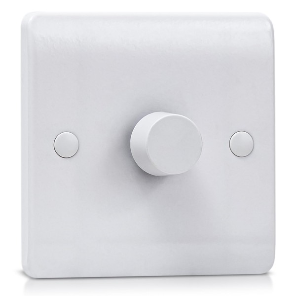 Universal LED Dimmer Switch, 1 Gang 2-Way (3-100W), Rotary Push