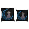 Crescent Aesthetic Cat Gothic Mystic Lover Kitty Fan Sailor Throw