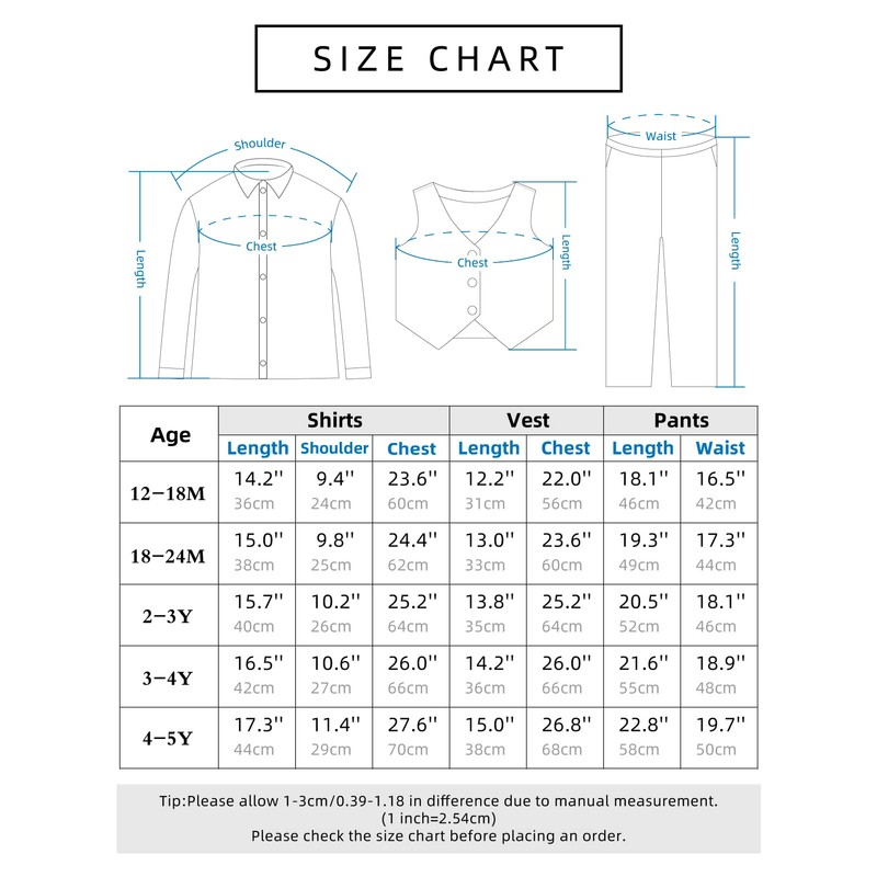 A&J DESIGN Ropa para Bebé Niño Traje Boda de Mangas