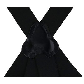 CTM® Men's Elastic Clip-End 2 Inch Fireman Suspenders, Black