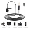 Lavalier Lapel Microphone, Portable Dual Clip-on Omnidirectional Mic with 3.5mm