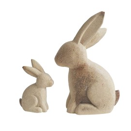 Easter Wooden Centerpieces 2PCS DIY Painting Rabbit Decor Cute Workblank Rabbit Desktop Decor White Embryo Rabbit Wooden Crafts for Home Dorm Office and Living Room Easter Wood Signs