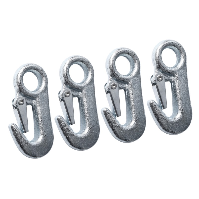 4Pcs Trailer Snap Hook 90mm Iron Tow Hook Safety Chain