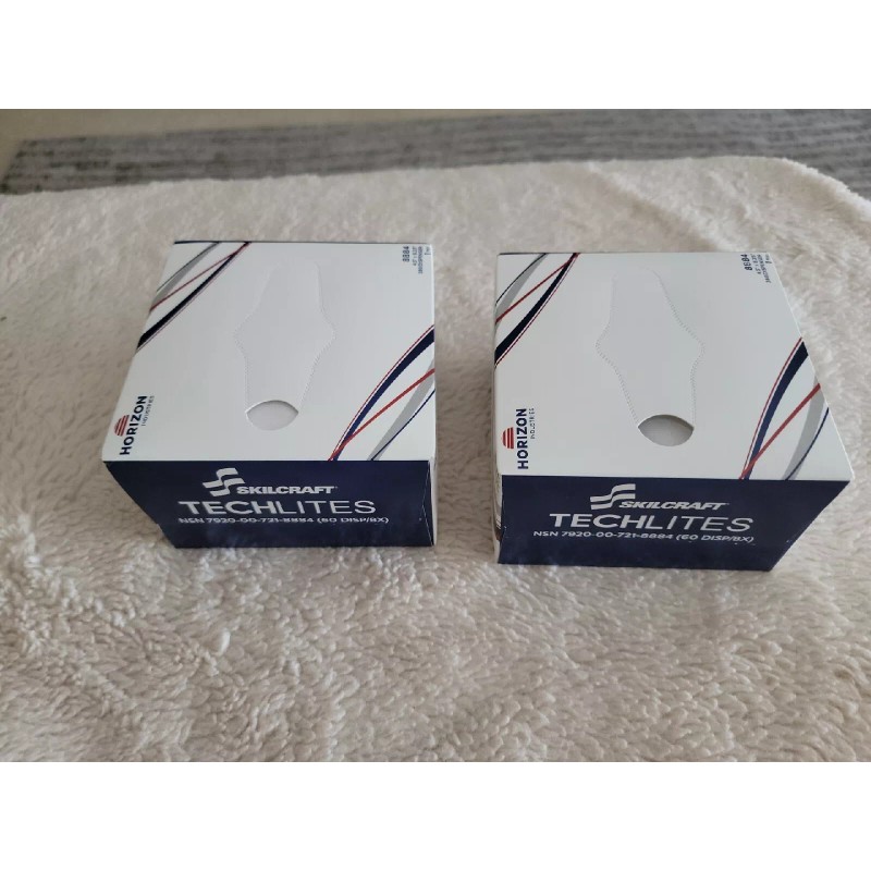 skilcraft (2) Horizon TechLites Dry Wipe 8884, Delicate Task Tissue,