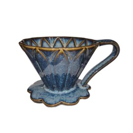 Batings Pour Over Coffee Maker,Resin Coffee Dripper,V60 Coffee Filter, 1-2 Cups,Gifts for Women and Modern Kitchen Decor (Petaloid Blue)