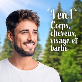 Le Petit Marseillais - Shower Gel for Men, Maritime Pine & Eucalyptus (250ml Bottle), 4-in-1 Formula for Body, Hair, Face & Beard, 92% Ingredients of Natural Origin and pH Neutral