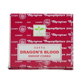Satya Dragon Blood Dhoop Cones, 48 Cones for Meditation, Yoga, Relaxation, Healing By Rushant