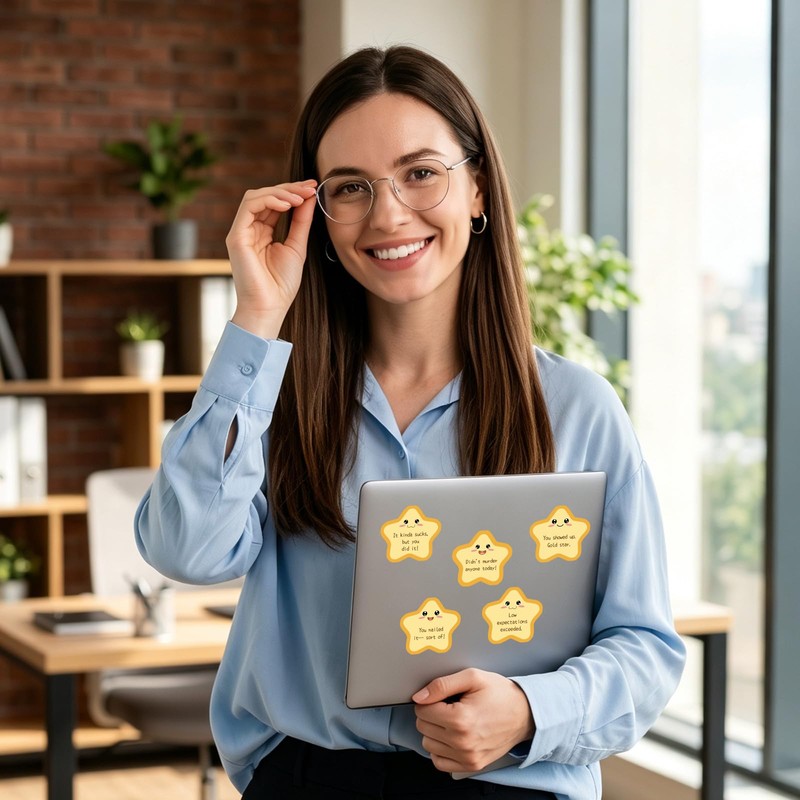 500pcs Gold Star Stickers, Funny Star Stickers for Coworkers, Friends,