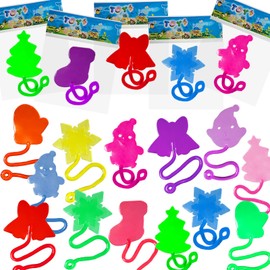 Mchochy 28pcs Christmas Sticky Hands Toys for Kids, Christmas Styles Stretchy Toys for Christmas Stocking Stuffers, Gifts, Pinata Fillers, Party Favors for Kids