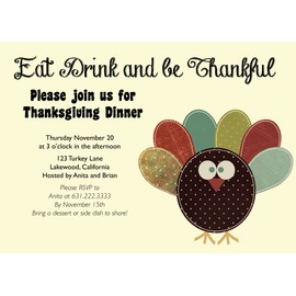 75 Custom Thanksgiving Turkey Invitations with Envelopes