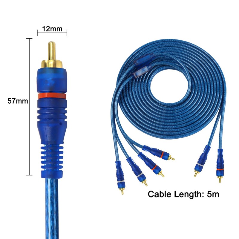 MEIRIYFA RCA Car Audio Cable Y Splitter Adapter Cord 2