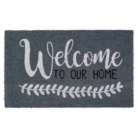 NoTrax, Welcome to Our Home, Vinyl-Backed Natural Coir Doormat, Entry Mat for Indoor or Outdoor Use, 18"x30", C12 (C12S1830OH)