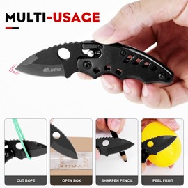 EBIEFLY Small Folding Pocket Knife for Men Mini Knives with Clip, Gifts Keychain Cutter for Men Outdoor Camping, Gifts for Dad husband Him