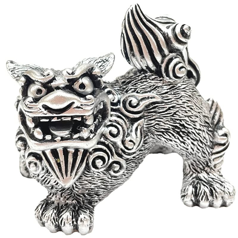 Okinawa Souvenir Shisa Figurine Mini Entrance Gold/Silver Lion Shisa Side