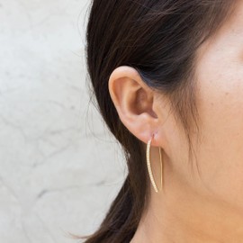 Philip Jones Gold Plated Thread Earrings Created with Zircondia® Crystals