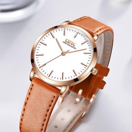 Basfur Dress Watch Fe-Montre-061-04, White Dial/Leather Strap, Modern