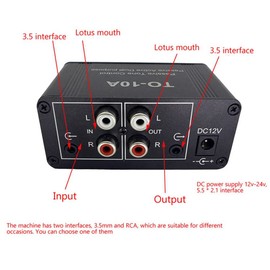 Yuemsh NE5532 Dual OP Amp Front Audio Amplifier, Stereo Tube Preamp Treble Mid Bass Tone Control Dual- Attenuated Volume