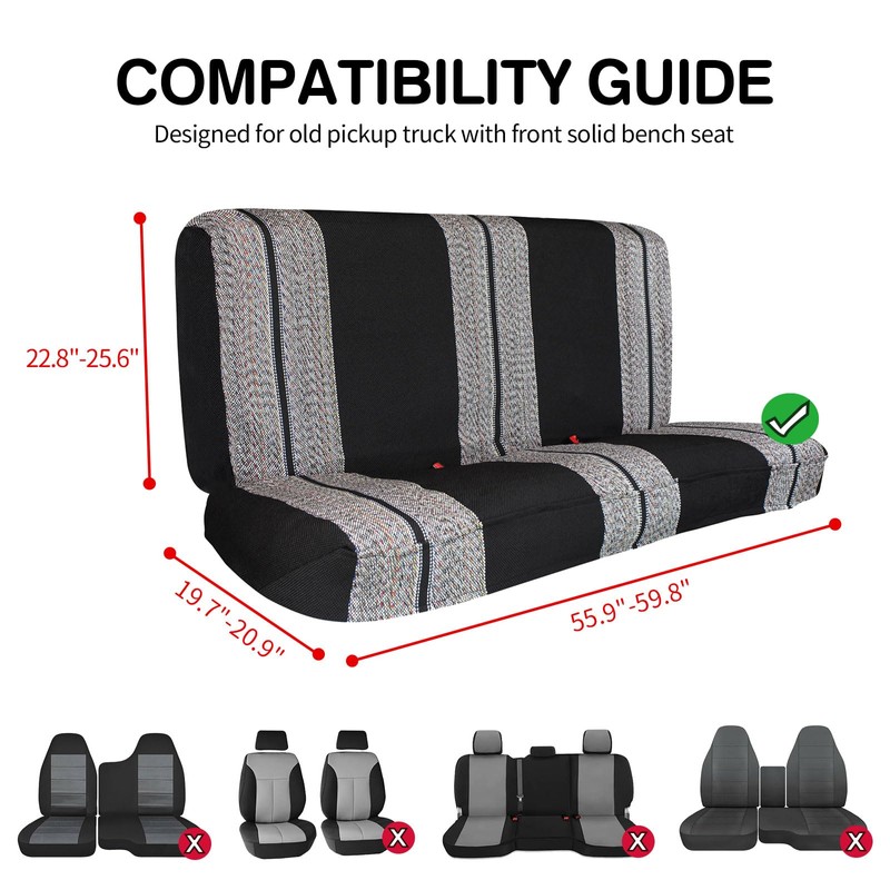 Leader Accessories Saddle Blanket Black Full Size Pickup Trucks Bench